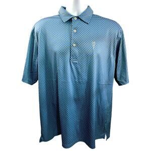 Donald Ross Sport Shirt Mens XL Geo Pattern Print Golf Polo Stretch  Likke neww
